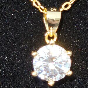 Moissanite  1.0 ct Gold Necklace
